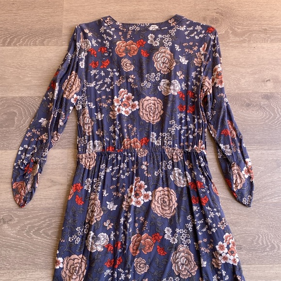 Loft Dress Blue Floral Pattern S - Picture 9 of 13